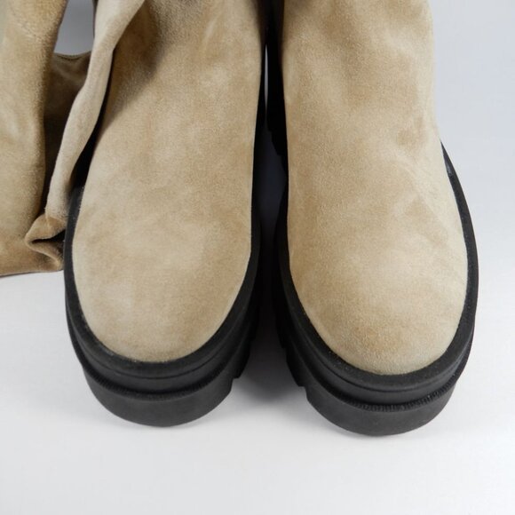 Free People London Calling Wedge Over-the-Knee Boots Size 37 7 Stone Suede NEW - Picture 9 of 15